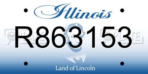 R863153 Illinois License Plate