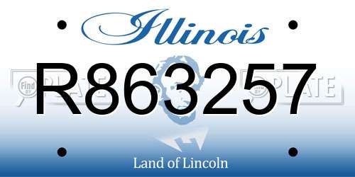 R863257 Illinois License Plate