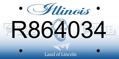 R864034 Illinois License Plate