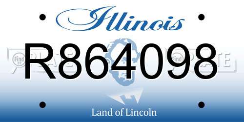 R864098 Illinois License Plate