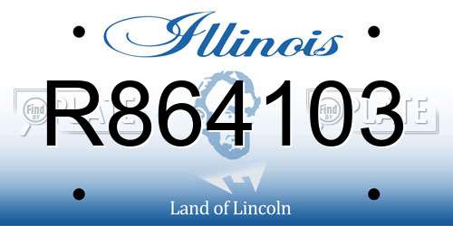 R864103 Illinois License Plate