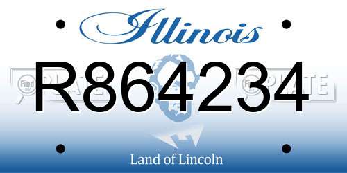 R864234 Illinois License Plate