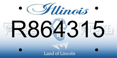 R864315 Illinois License Plate