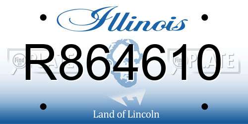 R864610 Illinois License Plate