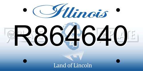 R864640 Illinois License Plate