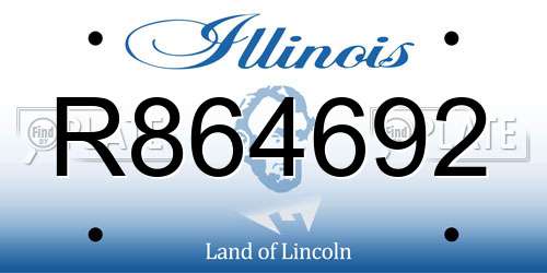 R864692 Illinois License Plate