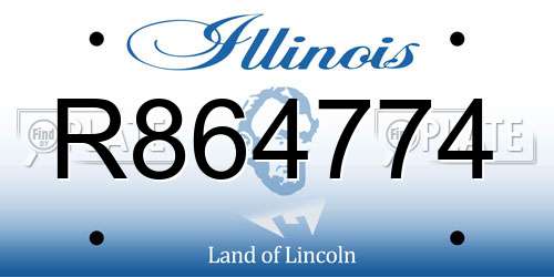 R864774 Illinois License Plate