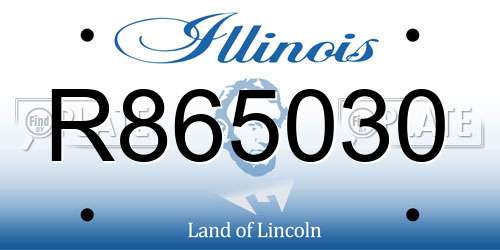 R865030 Illinois License Plate