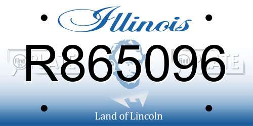 R865096 Illinois License Plate