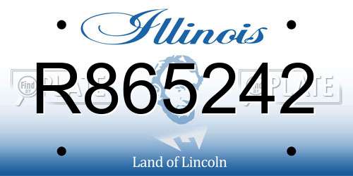 R865242 Illinois License Plate
