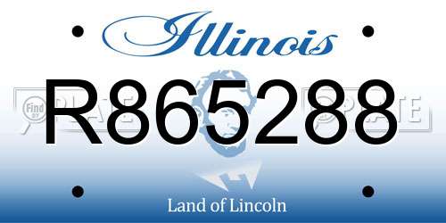 R865288 Illinois License Plate