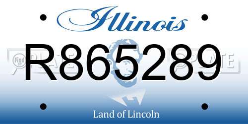 R865289 Illinois License Plate