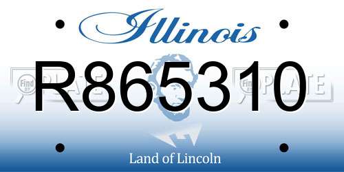 R865310 Illinois License Plate