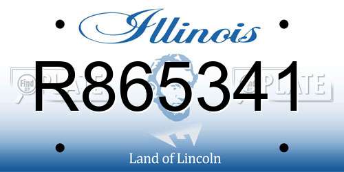 R865341 Illinois License Plate