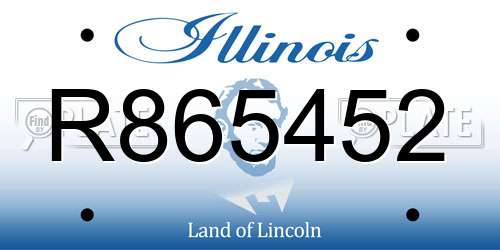 R865452 Illinois License Plate