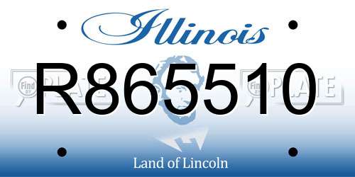 R865510 Illinois License Plate