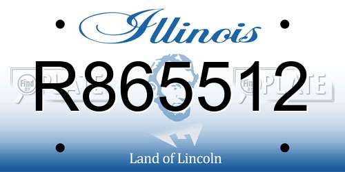 R865512 Illinois License Plate
