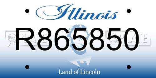 R865850 Illinois License Plate