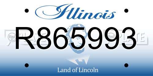 R865993 Illinois License Plate