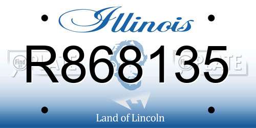 R868135 Illinois License Plate