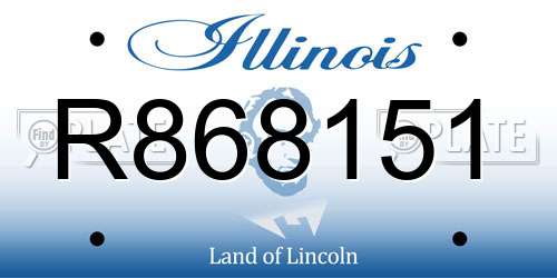 R868151 Illinois License Plate