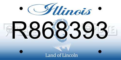 R868393 Illinois License Plate