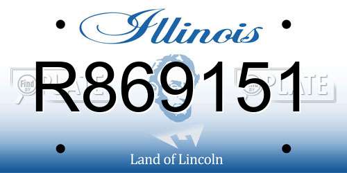 R869151 Illinois License Plate