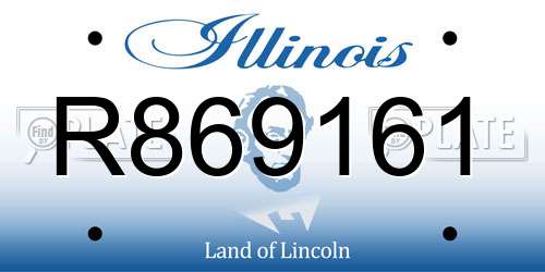 R869161 Illinois License Plate