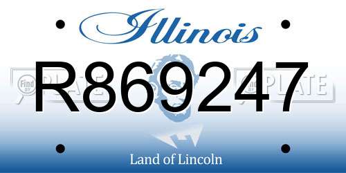 R869247 Illinois License Plate