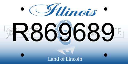 R869689 Illinois License Plate