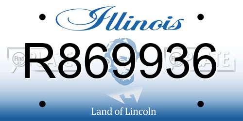 R869936 Illinois License Plate
