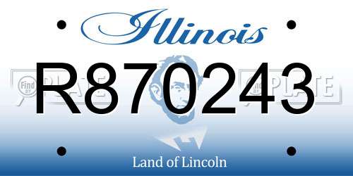 R870243 Illinois License Plate