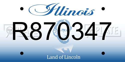 R870347 Illinois License Plate