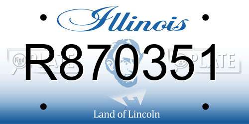 R870351 Illinois License Plate