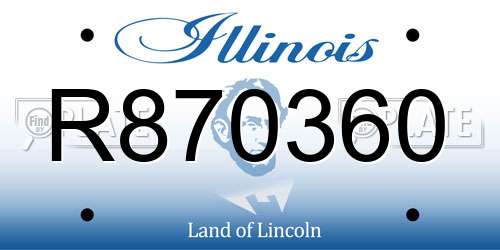 R870360 Illinois License Plate