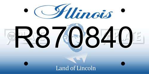 R870840 Illinois License Plate