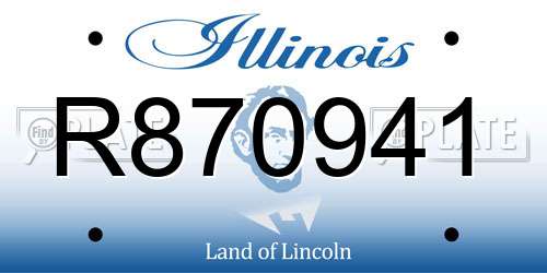 R870941 Illinois License Plate