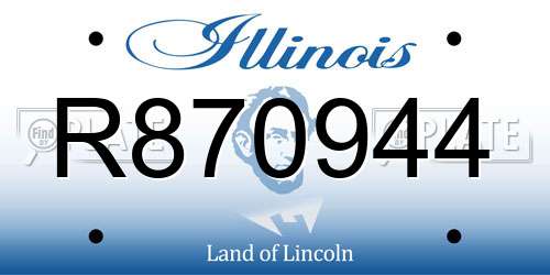 R870944 Illinois License Plate