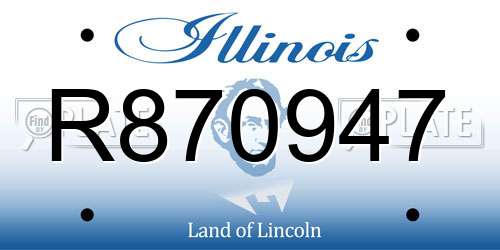 R870947 Illinois License Plate