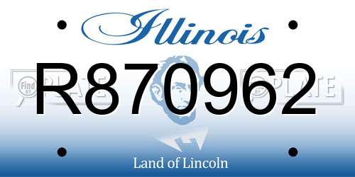 R870962 Illinois License Plate