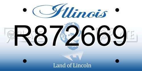 R872669 Illinois License Plate