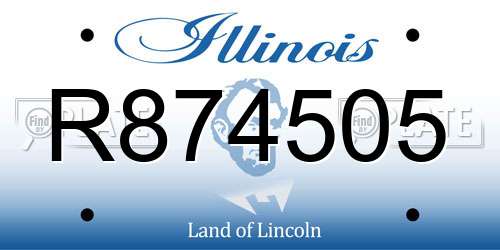 R874505 Illinois License Plate