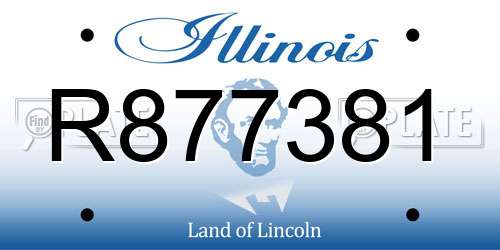 R877381 Illinois License Plate