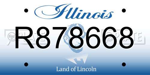 R878668 Illinois License Plate
