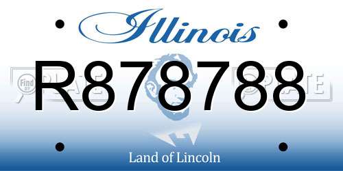 R878788 Illinois License Plate