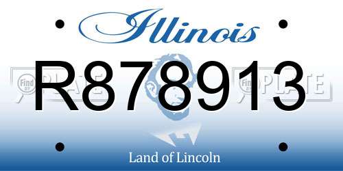 R878913 Illinois License Plate