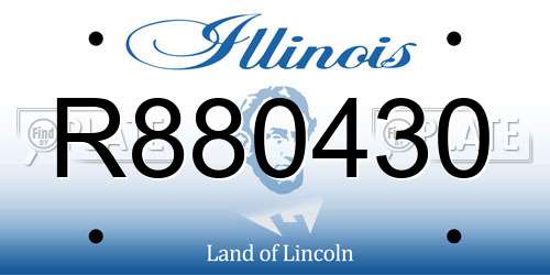 R880430 Illinois License Plate