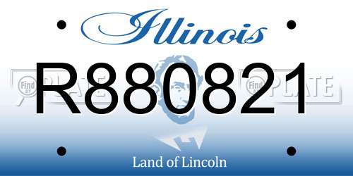 R880821 Illinois License Plate