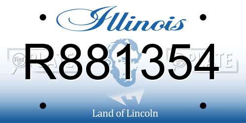 R881354 Illinois License Plate