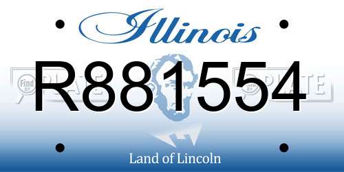 R881554 Illinois License Plate
